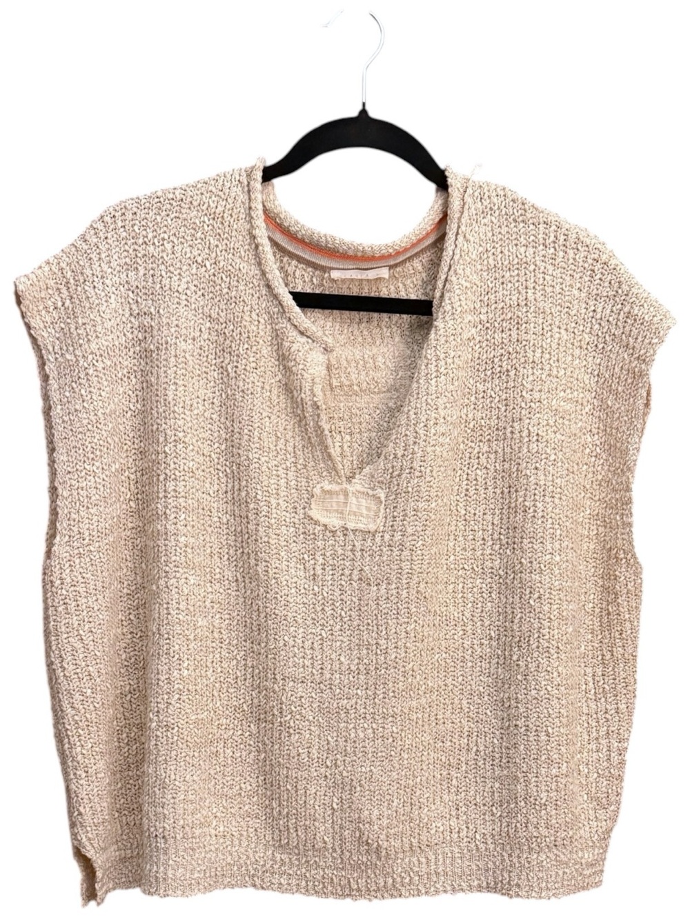 ILLA ILLA Slouchy Cropped Oatmeal Sleeveless Sweater Size Large